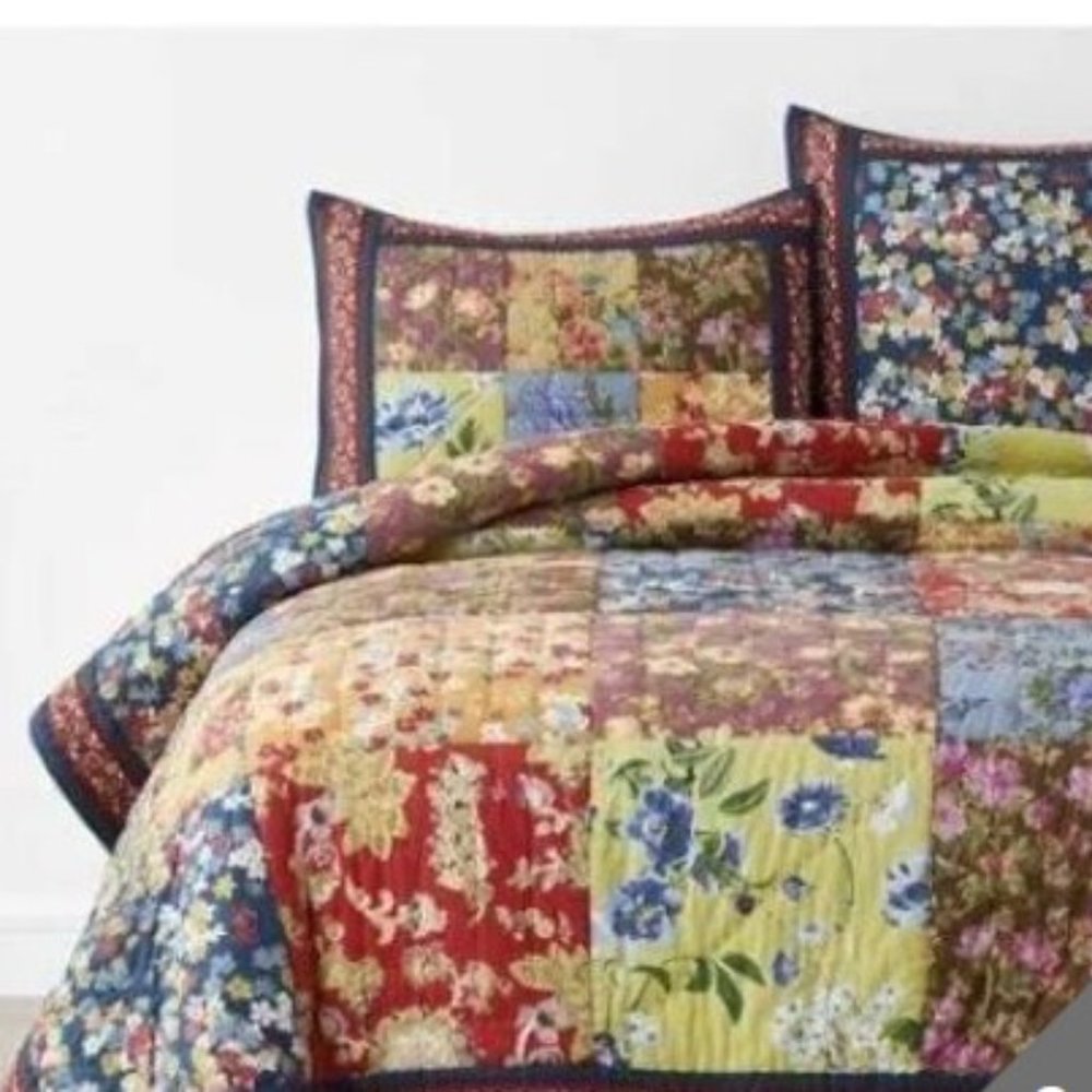 The Company Store Garden Floral Handcrafted Patchwork Sham- Standard size
